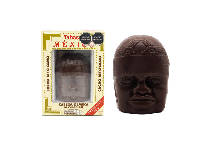 Cabeza olmeca de chocolate oscuro, 500g