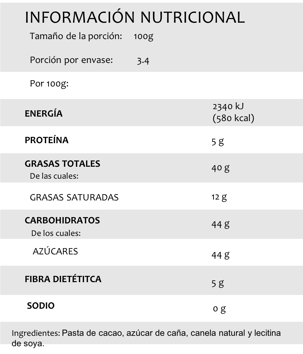 Chocolate de mesa tradicional, 7 tablillas