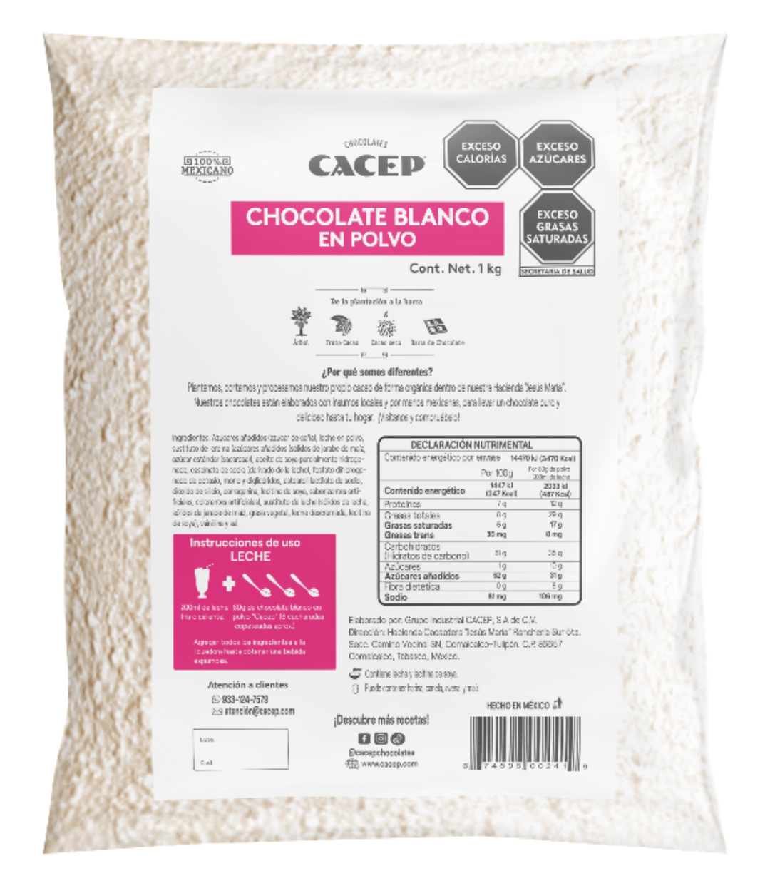 Chocolate blanco en polvo 1 Kg