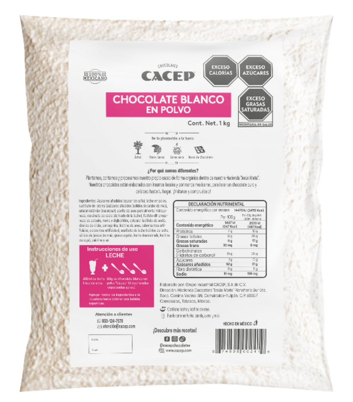 Chocolate blanco en polvo 1 Kg