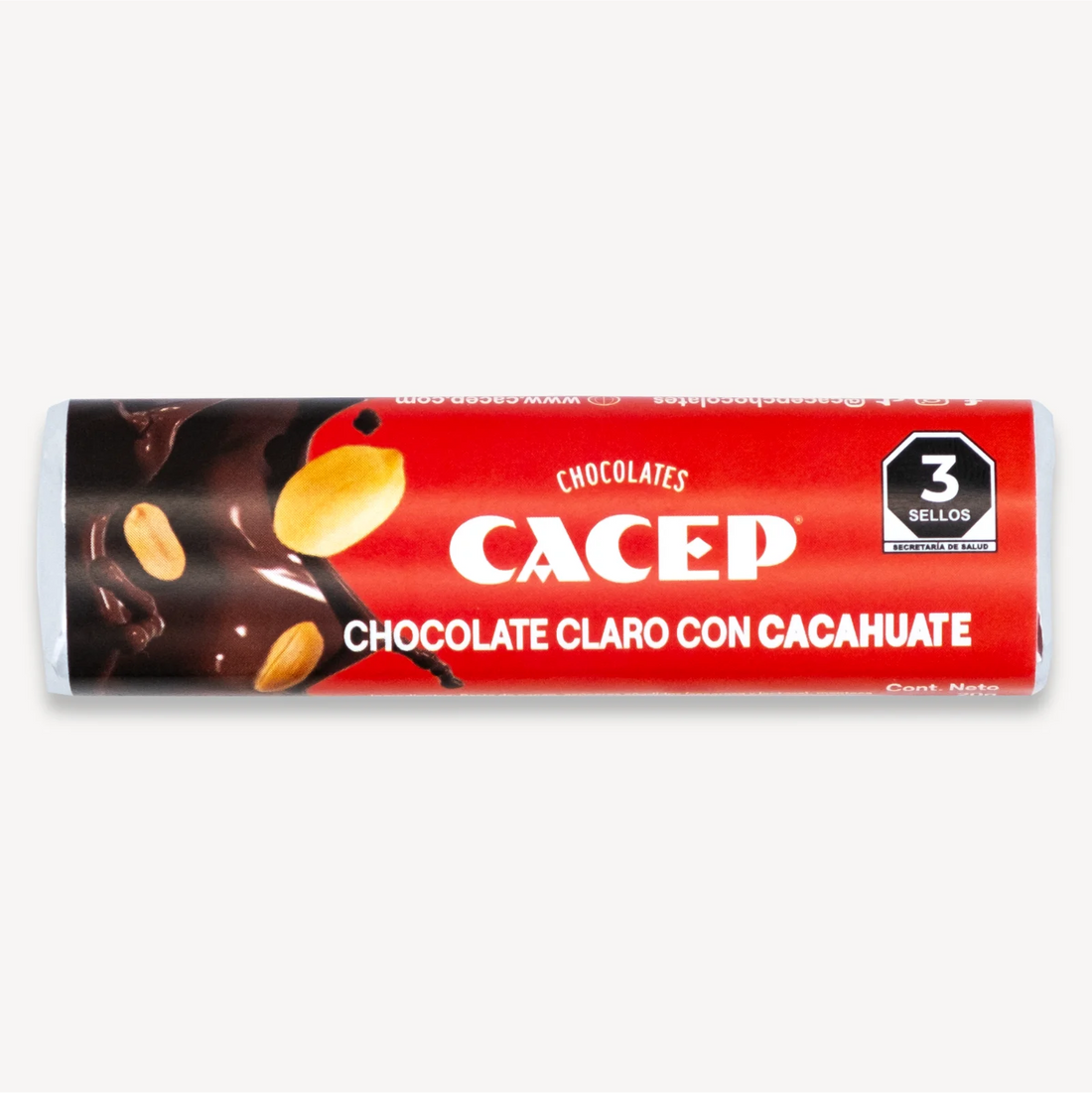 Barritas de 20g de chocolate con cacahuate, 20pz