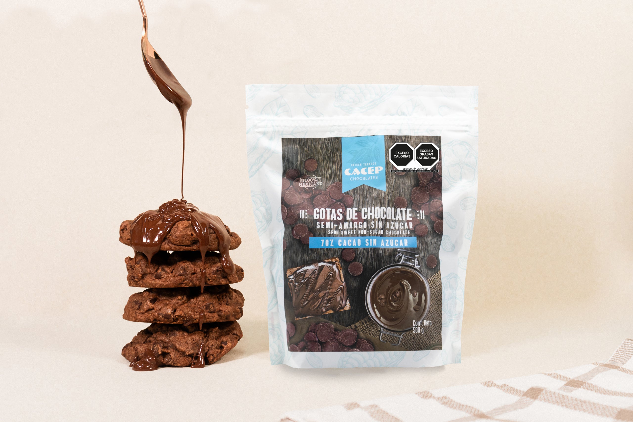 Gotas de Chocolate 70% Cacao SIN AZÚCAR  500 g