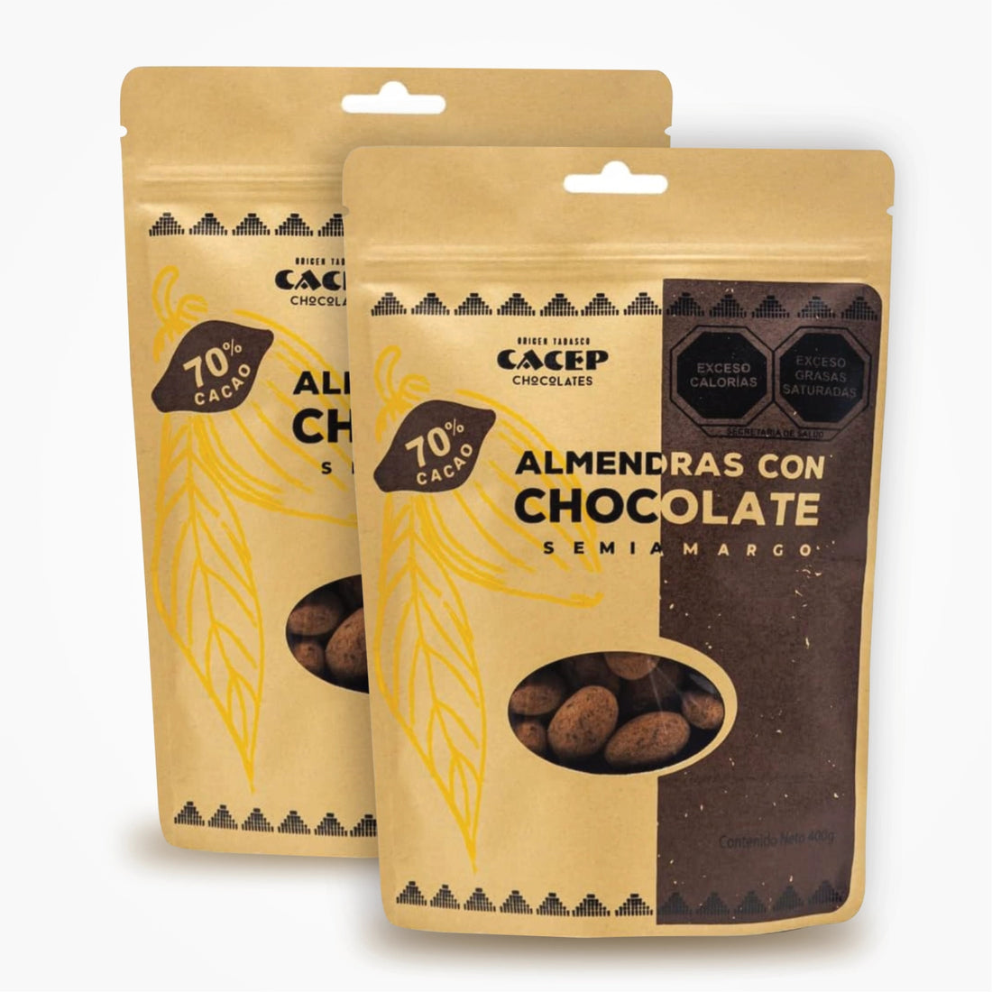 Almendras con chocolate semi amargo, 400 g