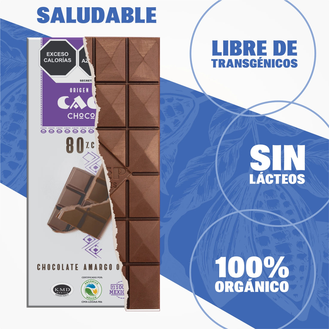 Barra de 85g Chocolate Amargo 80% Cacao