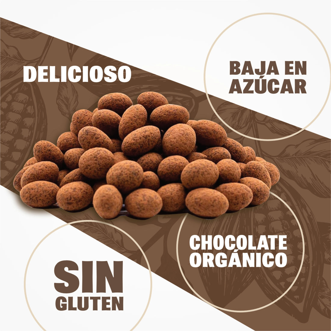 Almendras con chocolate semi amargo, 400 g