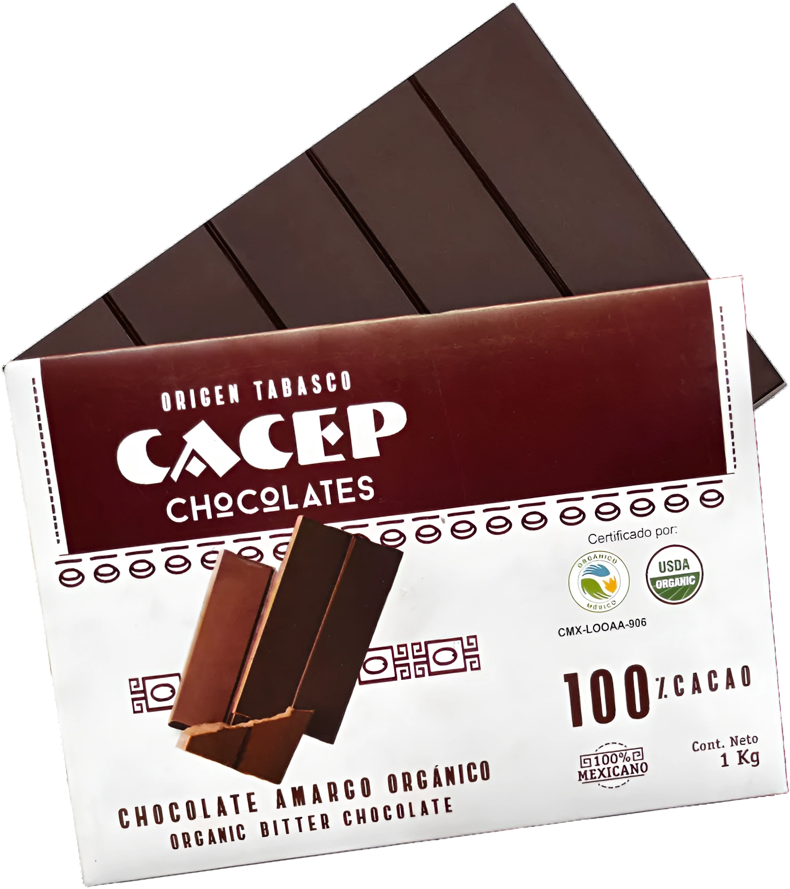 Barra de 1kg Chocolate Blanco SIN AZÚCAR - Chocolates Cacep